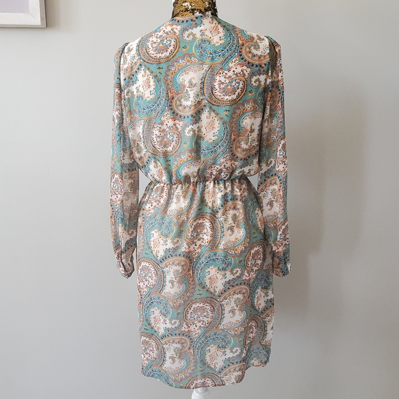 Altar'd State Turquoise Paisley Faux Wrap Long Dress - Picture 3 of 6